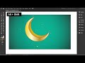 gold crescent drawing process adobe illustrator tutorials