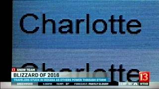 January 22, 2016 - Travelers are Stuck in Indiana as WInter Storm Jonas Hits East & South