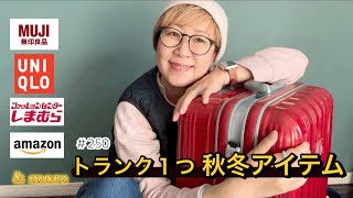 【片付けvlog】＃250ミニマリストの👚タンス代わりはトランク１つ。秋冬の衣料品・服飾雑貨の全アイテムは？#アマゾン #ミニマリスト