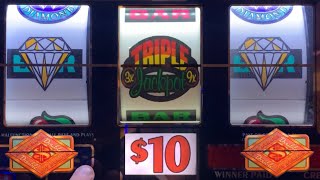 HIGH LIMIT SLOTS! FIRST SPIN Double Top Dollar Bonus \u0026 some solid wins on Triple Jackpot \u0026 Deluxe!