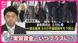 【解説】企業の賃上げは好調も…「実質賃金」24か月連続マイナス  いつプラスに？