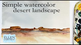 Watercolor Desert Landscape painting for Beginners