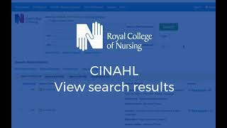 CINAHL database: view search results