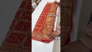 Premium handwork bandhej saree pure dola silk fabric! #shorts #shortsfeed #shortvideo