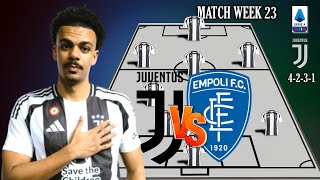 RENATO VEIGA DEBUT??! JUVENTUS POTENTIAL STARTING LINEUP VS EMPOLI | SERIE A MATCHWEEK 23