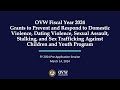 OVW Fiscal Year 2024 Children and Youth Program Pre-Application Information Session