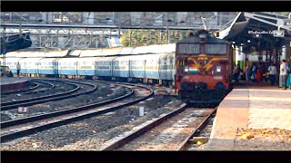 Stunning Curving Arrival at Shivajinagar by WCAM-2 hauled Late Running Sahyadri Express