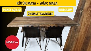 Doğal Ahşap Kütük Masa | İnceleme - Montaj - Tavsiye | Ahşap Kütük Yemek Masası | Nebula Türkiye