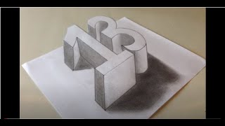 Easy Step by Step How to Draw the Number 13 in 3D drawing for beginner || Trick arts for kids
