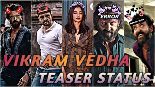 Vikram vedha teaser status💟||Hrithik Roshan next level attitude👿||Saif Ali Khan#statusempire