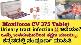 Moxiforce CV 375 Tablet information in kannada|Uses|side effects|safety Advice|Check description 👇