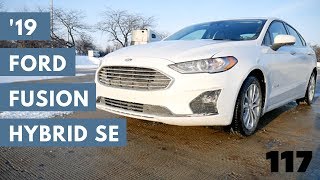 2019 Ford Fusion Hybrid SE // review, walk around, and test drive // 100 rental cars