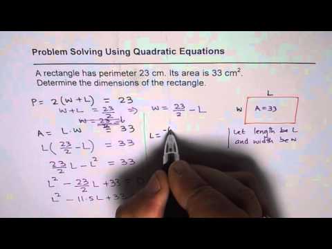 Find Rectangle Dimensions with Given Perimeter and Area Find Rectangle Dimensions with Given Perimeter and Area
