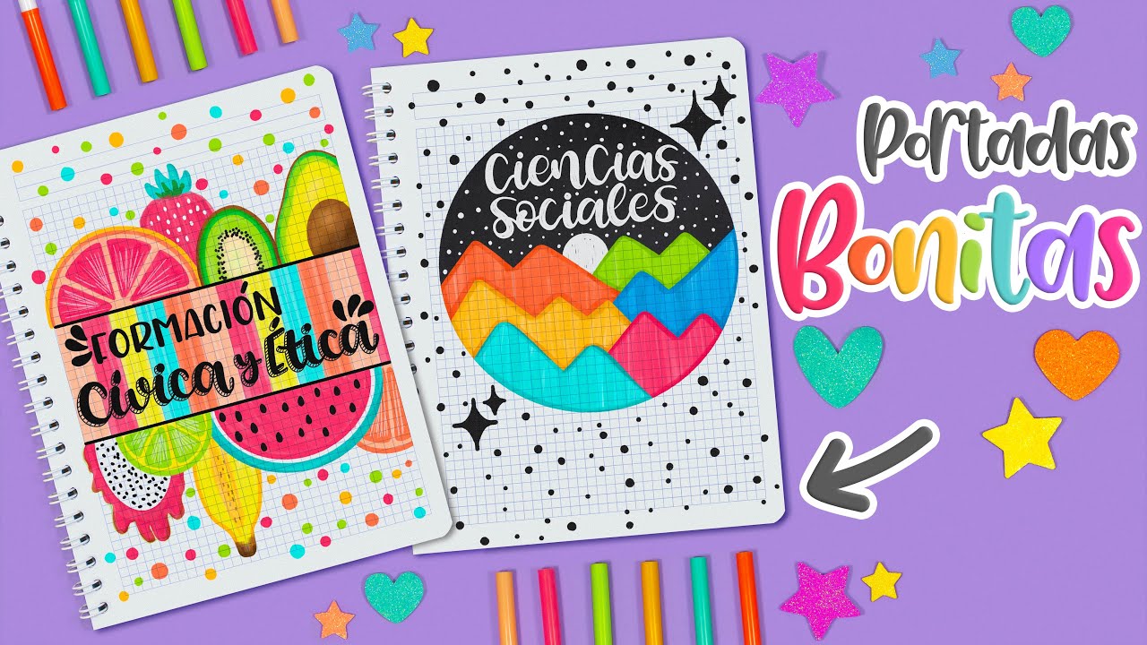 Cómo Hacer PORTADAS BONITAS COLORIDAS Para Tus Materias - REGRESO A ...