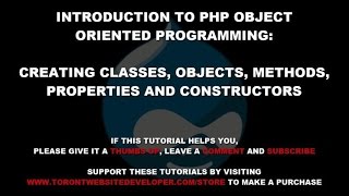 PHP Object Oriented Programming #1 - Classes Objects Methods Properties and Constructors