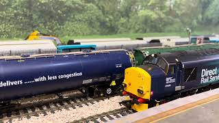 DRS class 37 hauling Loram Rail MK2s