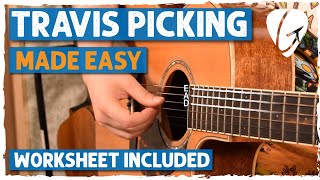TRAVIS PICKING - The most useful fingerpicking pattern, 6 easy steps!