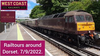 West Coast Railways \u0026 Statesman Railtours around Dorset. 09/07/22.