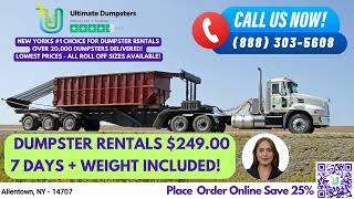 $249 Same Day Roll Off Dumpster Rentals - Allentown, NY - Call (888) 303-5608