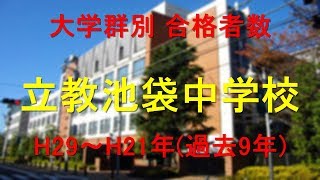 立教池袋中学校　大学合格者数　H29～H21年【グラフでわかる】