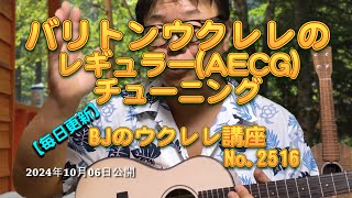 バリトンウクレレのレギュラー（AECG）チューニング ／ 【毎日更新】 BJのウクレレ講座 No.2516【2024年10月06日公開】