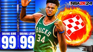 99 DRIVING DUNK + 99 LAYUP "ATHLETIC BEAST" GIANNIS BUILD IS THE SCARIEST SLASHER BUILD IN NBA 2K24!