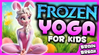 🐰🌸FROZEN YOGA 🧘‍♀️ calming yoga for kids | Easter Bunny Brain Break | Danny Go Noodle inspired🌸