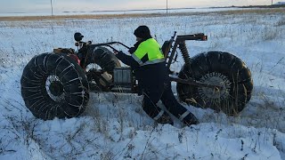 Испытание караката по глубокому снегу