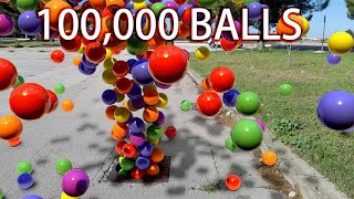 100000 Color Balls Volcano From A Sewer Manhole