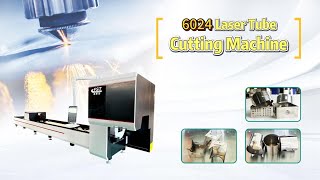 6024 Metal Stainless Steel Aluminum Tube CNC fiber laser tube cutting machine equipment