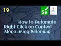 How to automate right click on Context Menu using Selenium Java