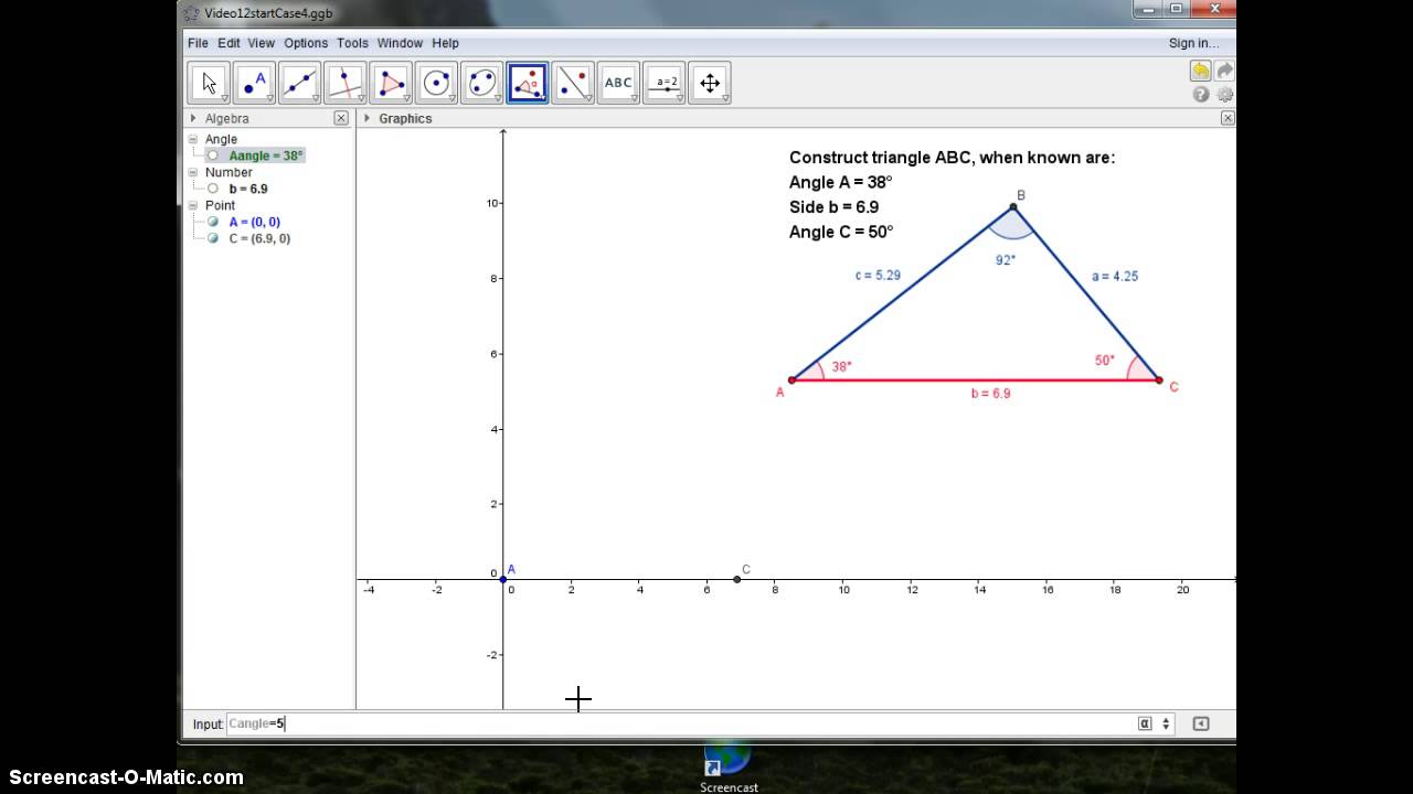 GeoGebra Introduction: Constructing Triangles - YouTube