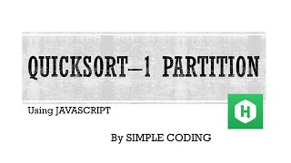 Hackerrank - Solved Quicksort -1 Partition using Javascript