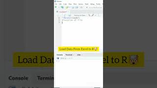 Load Data From Excel to R (RStudio) #r #rprogramming #rstudio