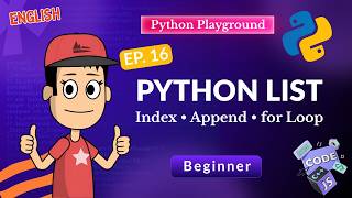 Python Lists for Beginners | Indexing, append() and for Loops | Ep. 16 #Python #PythonForBeginners