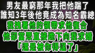 男友最窮那年我把他踹了，誰知3年後他竟成為知名霸總，我拽著他的領帶求他復合！他卻當眾直接跪下向我求婚：｢還是被你得逞了｣#落日溫情#中老年幸福人生#幸福生活#中老年生活#情感故事#八枝玫瑰