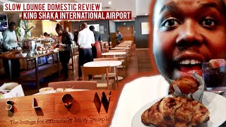 INSIDE SLOW LOUNGE | King Shaka International Airport Lounge Review #SwaziEagle