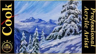 Paint and laugh, and  Paint a Pine Mountain Scene for Beginner Acrylic Painting with Ginger Cook