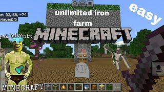 easy iron farm | minecraft easy iron farm | unlimited iron farm | minecraft | minecraft gameplay