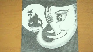 😊😊Lord Ganesh Drawing //Lord Ganesh With Lord Shiva Drawing //Ganpati Drawing 😊😊