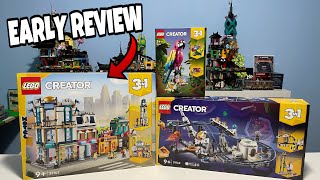 LEGO Creator 3:1 EARLY Review | Main Street, Space Roller Coaster, and Pink Parrot