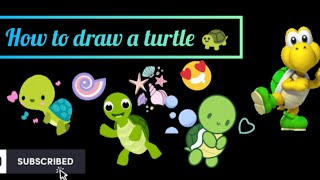 How to draw a turtle 🐢 Easy step by step #howtodraw #kidsvideos