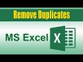 How to remove duplicates in Excel