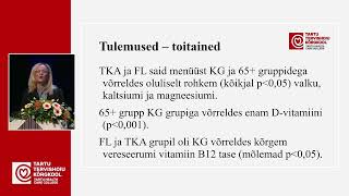 Teaduskonverents “Terves kehas terve teadmine” 2022, A.-L. Tamm