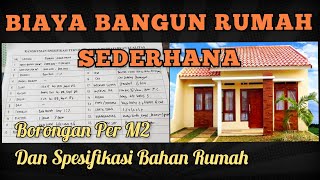 BIAYA BANGUN RUMAH SEDERHANA ‼️ SPESIFIKASI BAHAN RUMAH DAN BORONGAN PER M2 ♻️ TERBARU 2022