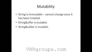 Java Tutorial String, StringBuffer and StringBuilder1