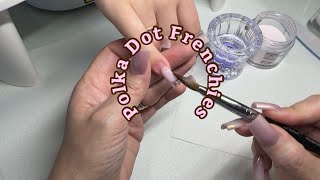Acrylic Nails Tutorial | Polka Dot French Tips 🎀