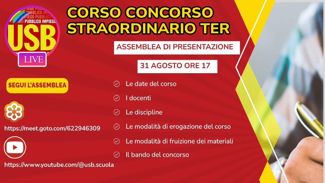 Presentazione Del Corso Di Preparazione Al Concorso Straordinario Ter ...