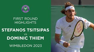 Five Set Classic! Stefanos Tsitsipas vs Dominic Thiem | First Round Highlights | Wimbledon 2023