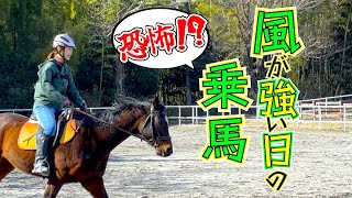 馬術大会の応援と、暴風の中での乗馬